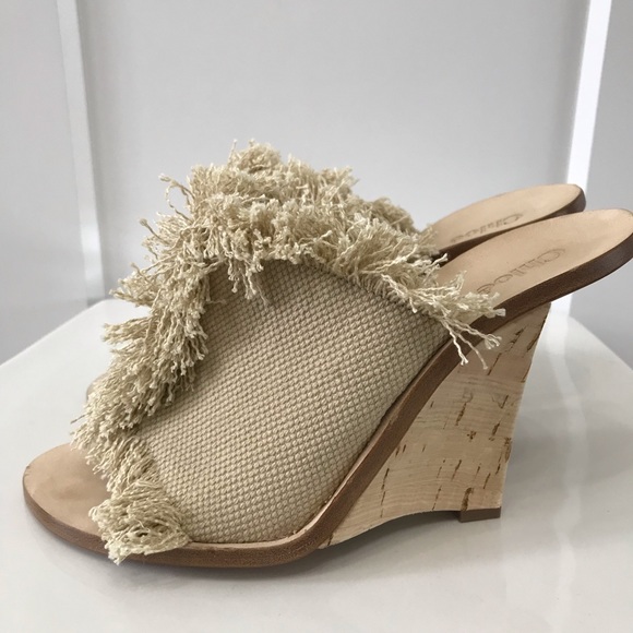 Chloe Shoes - 💖👡✨NWOT Chloé Fringe Canvas Cork Slide Wedge